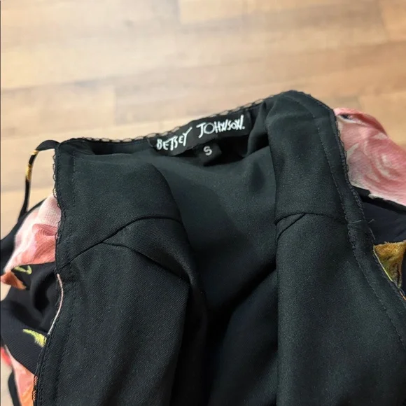 Vintage Betsey Johnson Size Small Dark Floral Mini Dress Dainty Feminine 90’s - Picture 6 of 16